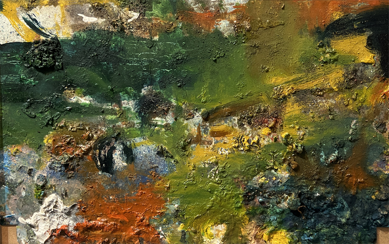 48. 40 year old palette transformed 50 x 33cm